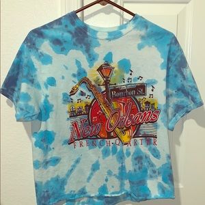Tie dye vintage crop top